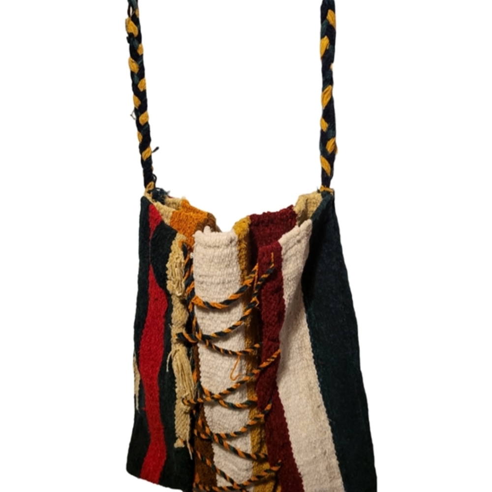 Handmade Striped Multi-Color Boho Hobo Bag Anthropologie Style